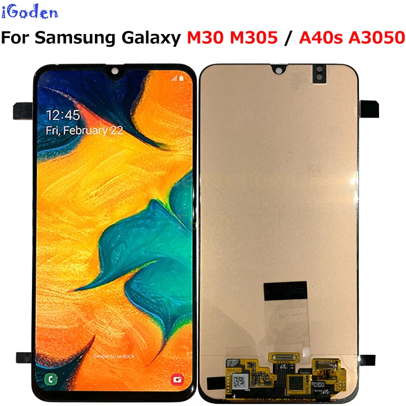 Жк дисплей с сенсорным экраном и дигитайзером в сборе для Samsung Galaxy m30 m305F/DS A40s A3050