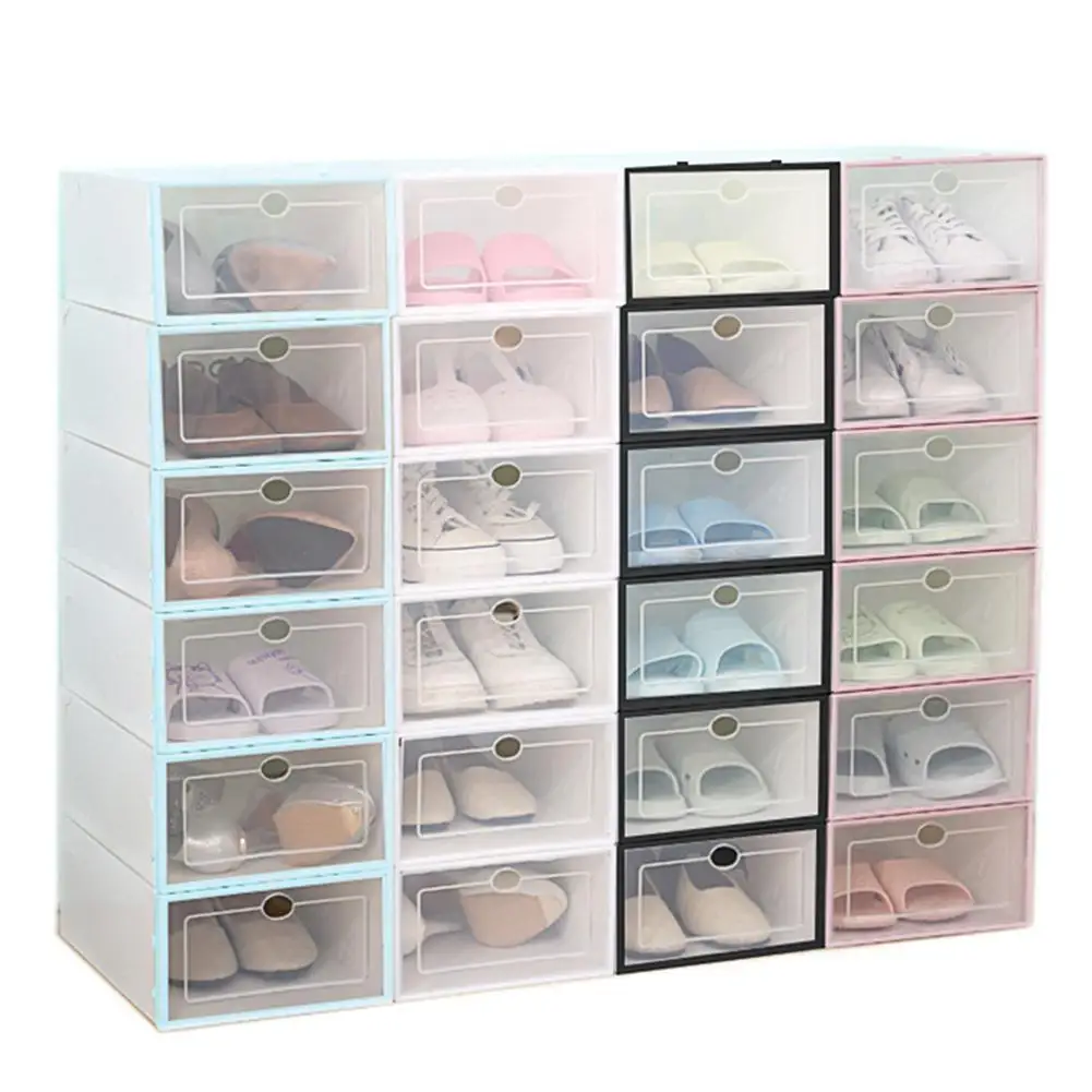 Складная коробка для обуви прозрачный пластиковый флип-чехол Bi U4h0 | Дом и сад