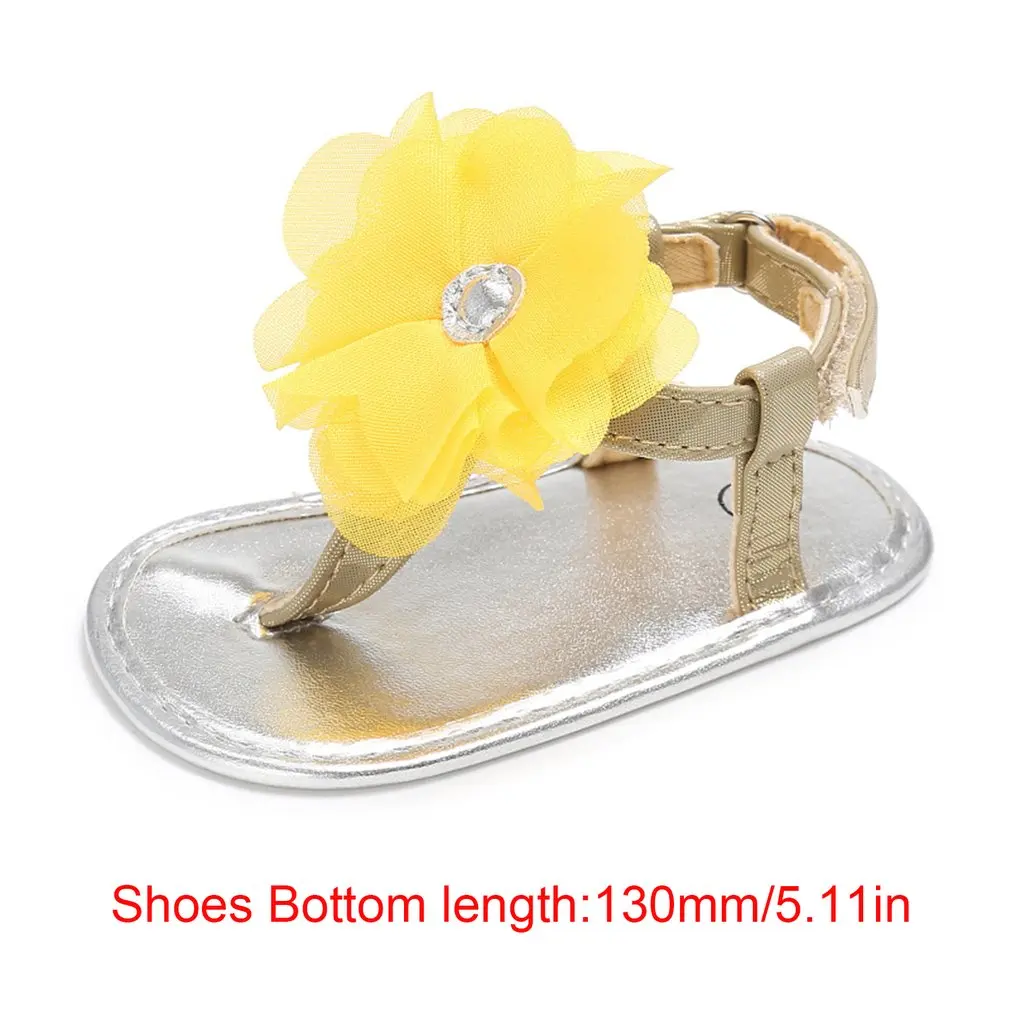 

Baby Girls PU Leather Anti-Slip Summer Prewalker Toddler Big Flowers Decor First Walkers Outdoor Shoes