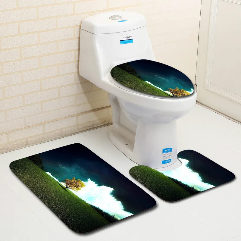 Набор ковриков Zeegle с принтом дерева для ванной комнаты коврик пола входной двери