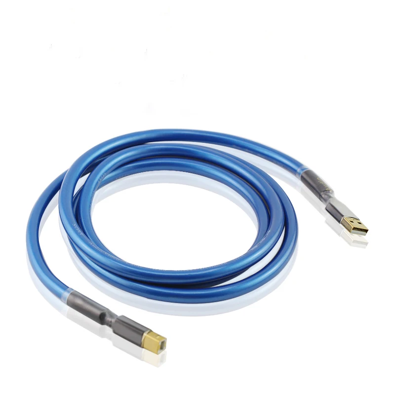 HI-End посеребренный USB кабель USB2.0 A к B цифровой аудио DAC кабель, Профессиональный USB 2,0 кабель аудио USB Поворотный свинцовый кабель