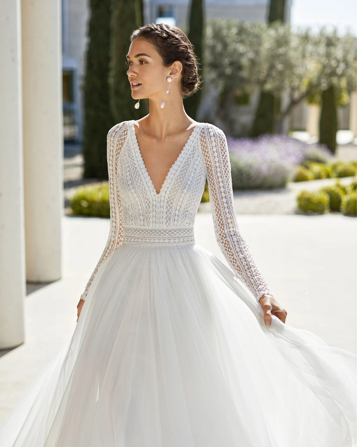 Vivian's Bridal Princess свадебное платье Элегантное кружевное мягкое Тюлевое с глубоким v