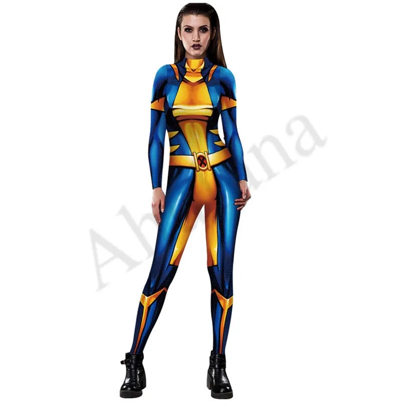 7 цветов X для мужчин Анна Marie Rogue Косплей Костюм для женщины zentai боди костюм комбинезоны для Хэллоуина вечерние C129