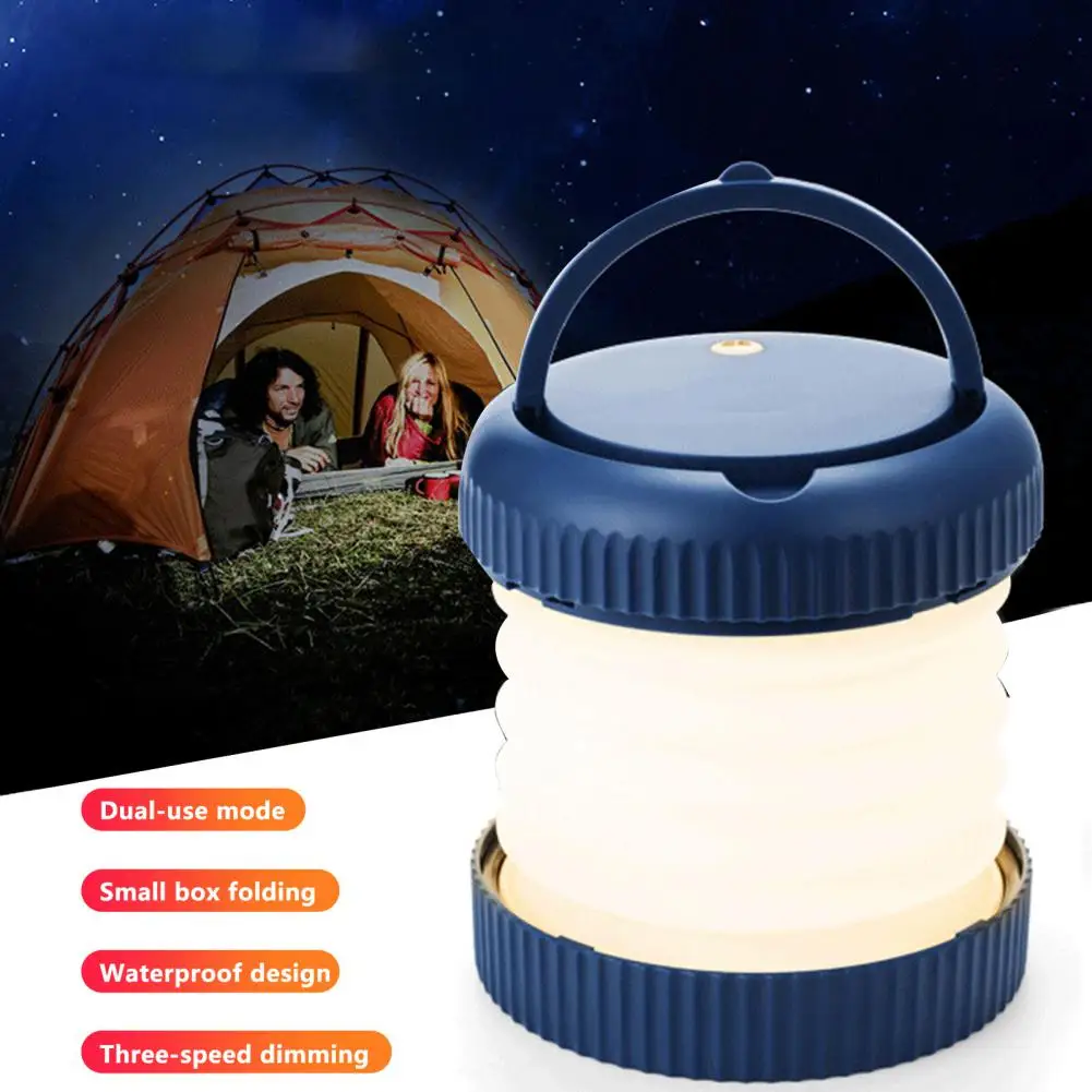 

Folding Camping Light Mini Tent Emergency Light Portable Lantern 3000mah USB Rechargeable Brights Night Lights for Hiking Travel