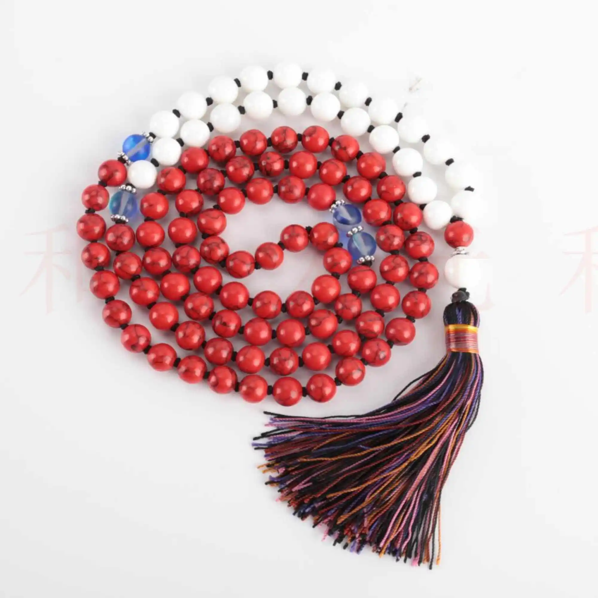 

8mm Fashion 108 knot red turquoise white Tridacna necklace gift Classic Women Aquaculture VALENTINE'S DAY CARNIVAL Lucky