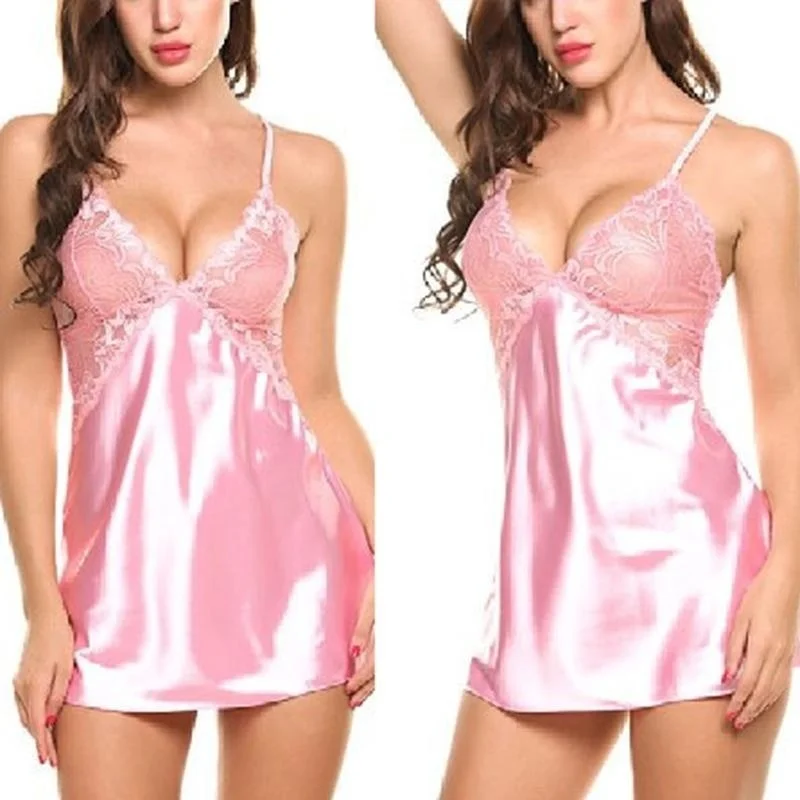 

Nightgown Sexy Ladies Underwear Ladies Silk Lace Robe Sexy Dress Women Babydoll Pajamas Nightdress