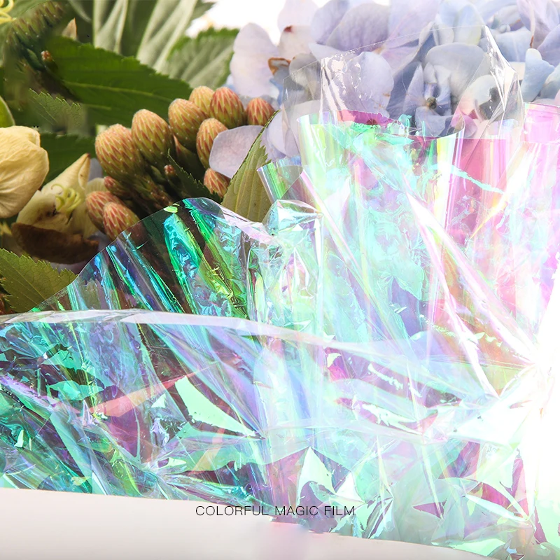 

HARDIRON 50x50cm Colorful Rainbow Film Florist Wrapping paper Christmas Apple Gift Box Packaging Material Paper