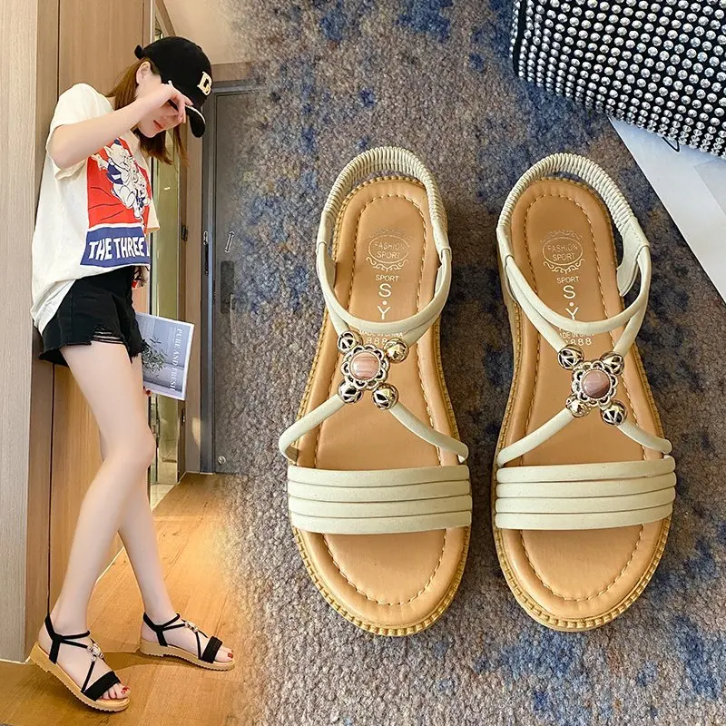 

Fashion sandals women's summer 2021 new Korean women's shoes casual and versatile Roman style thick soled beach sandals open toe