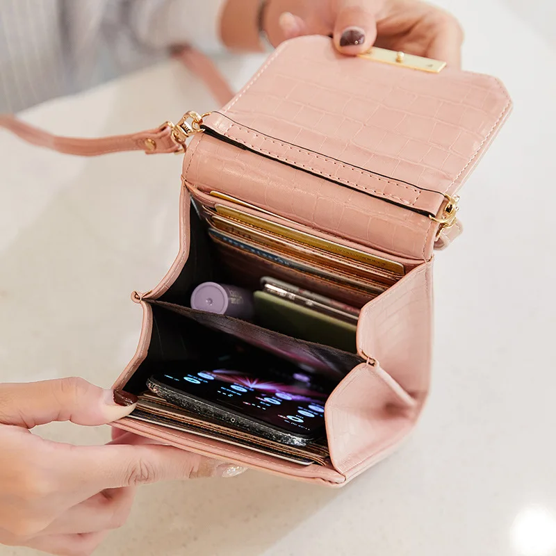

Fashion Mobile Phone Bag Cute Small Messenger Bag Crocodile Ladies Hand Bags Luxury Handbags Women Bags Designer Crossbody Bag