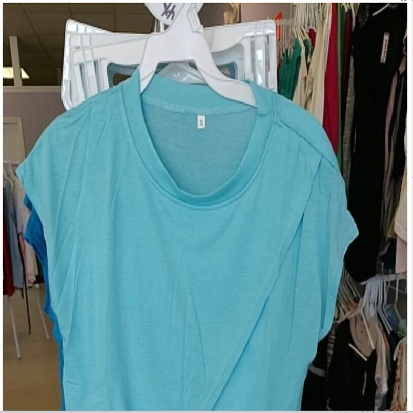 

Summer Maternity Clothes Breastfeeding Clothes 20Maternity Nursing Wrap Top Short Sleeves Double Layer Blouse Maternity T-Shirt