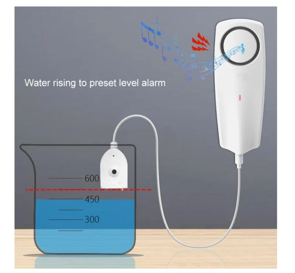 

WIFI Liquid Leak Sensor Wireless Water Level Detector Leakage Overflow Buzzer Tuya Smart Life APP Push Alarm Alerts