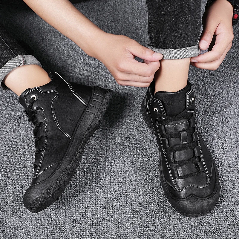 Модные мужские деловые туфли черные мягкие кожаные повседневные брендовые