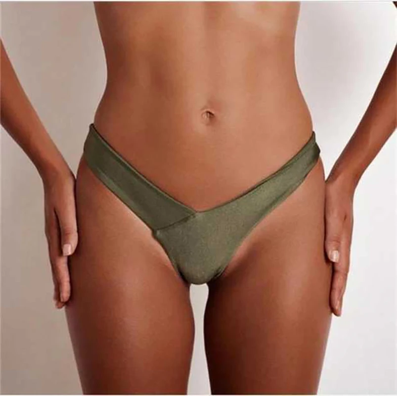 Сексуальные женские стринги одноцветные с низкой талией пляжные купальники
