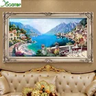 Большой средиземноморский пейзаж 5d алмазная живопись своими руками полный набор мозаики квадратнаякруглая Алмазная вышивка Настенный декор море YY2785