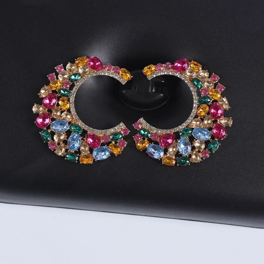 Женские серьги в форме звезды яркие подвески с кристаллами геометрической формы