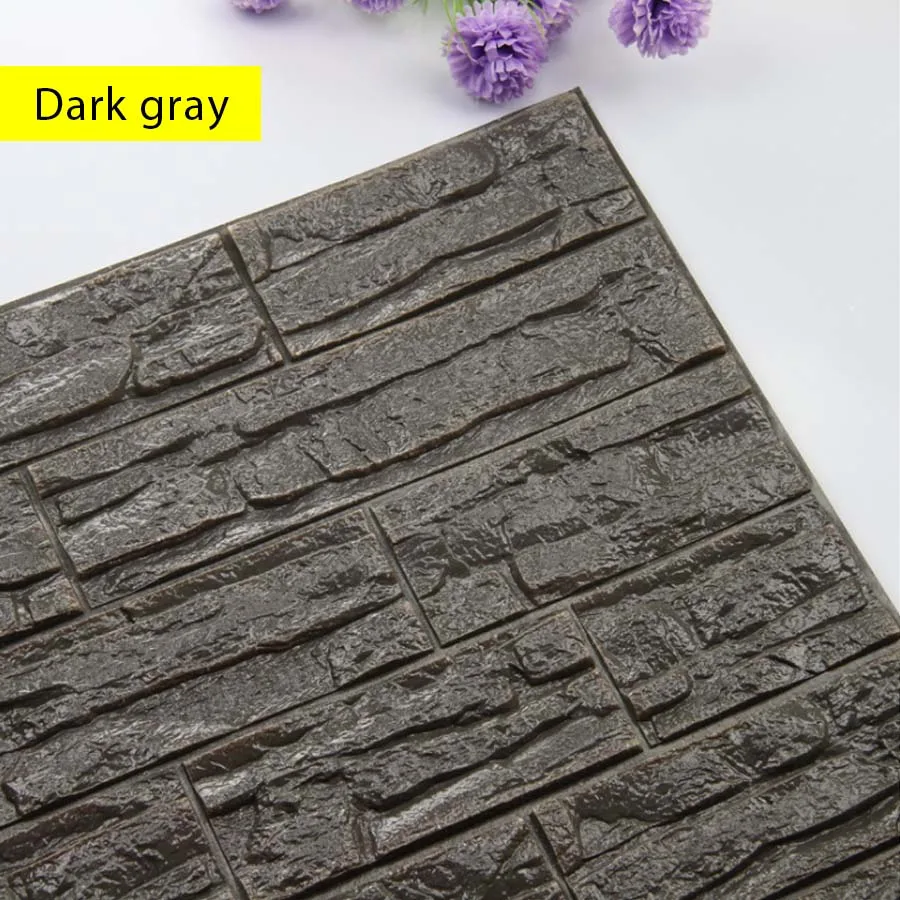 Самоклеящиеся 3D наклейки на стену DIY кирпичная Гостиная ТВ диван фон Настенный декор ПЭ пена водонепроницаемые обои для детской комнаты - Цвет: Dark gray
