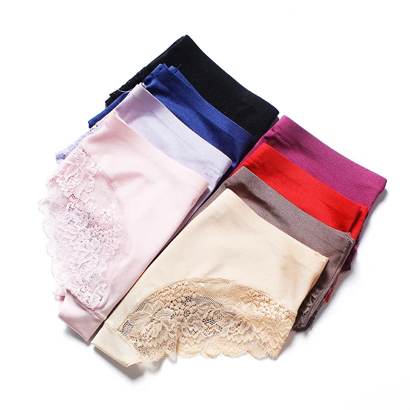 Бесшовные трусики XXXL нижнее белье Для женщин сексуальный Ice Silk трусики для девушек размера плюс женской модной обуви кружева спандекс трусы с низкой талией Панталоны