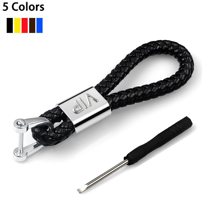 

1pc Horseshoe Car Keychain VIP Emblem For Honda Cruze Lacetti Trax Impala Malibu Keyring Braided Rope Key Chain Pendant