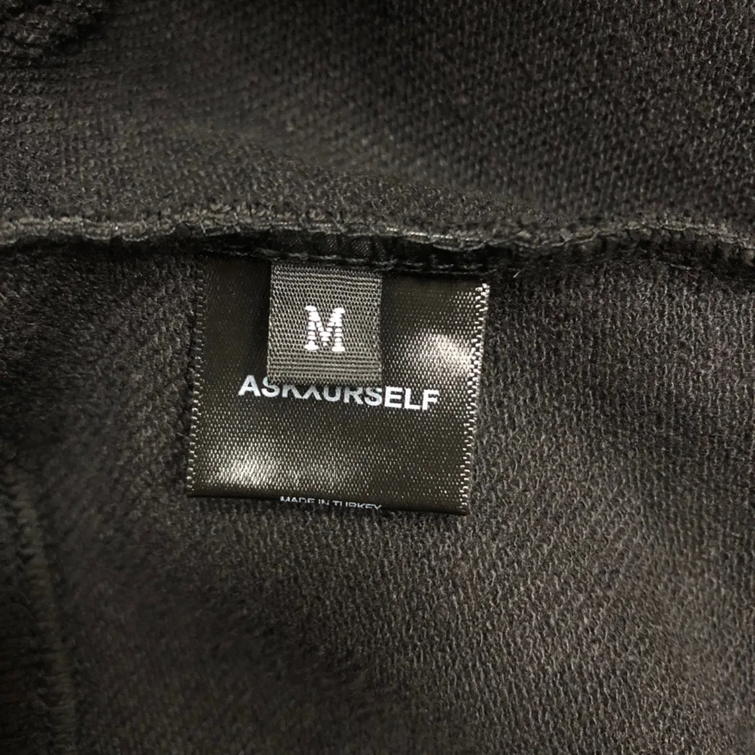 

Vintage Washed old Askyurself Hoodie Heavy Fabric Cotton AYS Pullover Men Women Askyurself Carbon black Sweatshirt