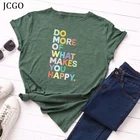 Женская разноцветная свободная футболка JCGO с коротким рукавом и надписью, размеры до 5XL