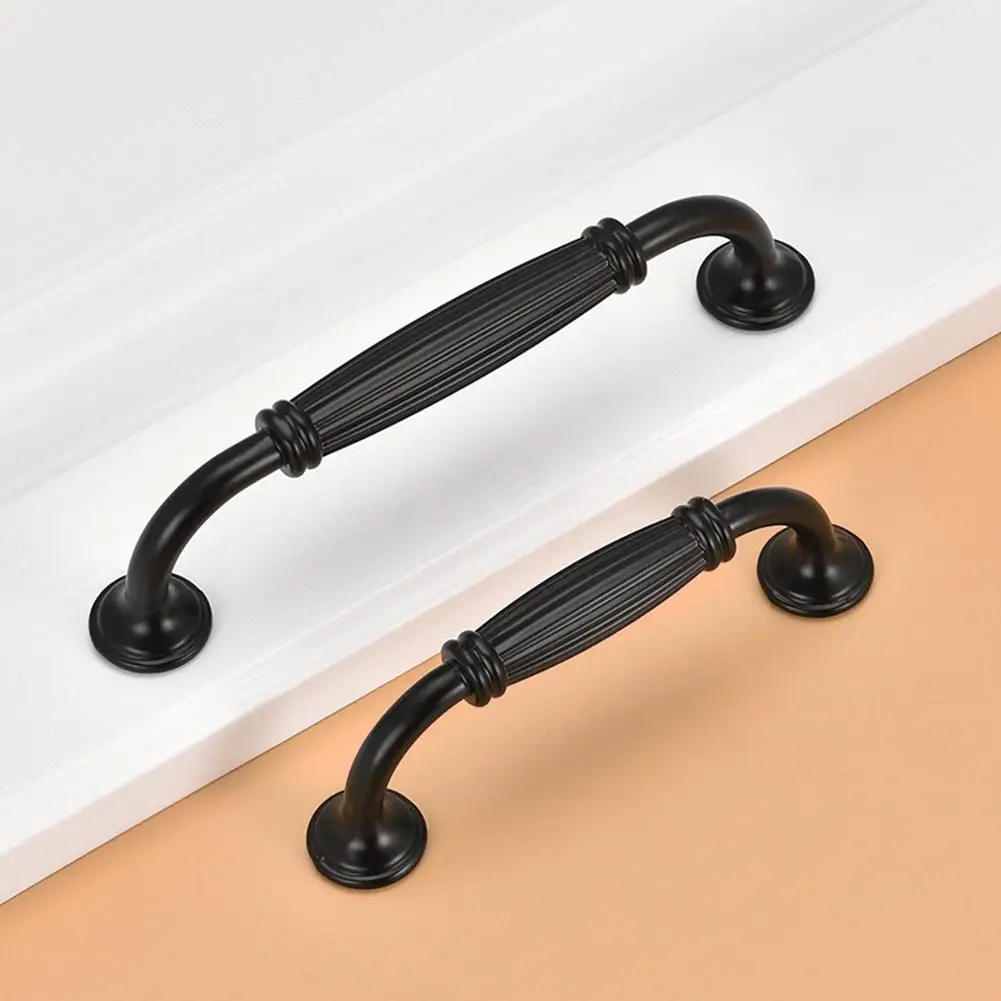 1 шт корпус из алюминиевого сплава тянет черный кухонный шкаф ручки выдвижных