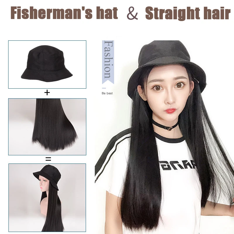 AILIADE Рыбацкая шляпа длинные кудрявые вьющиеся волосы для наращивания парик