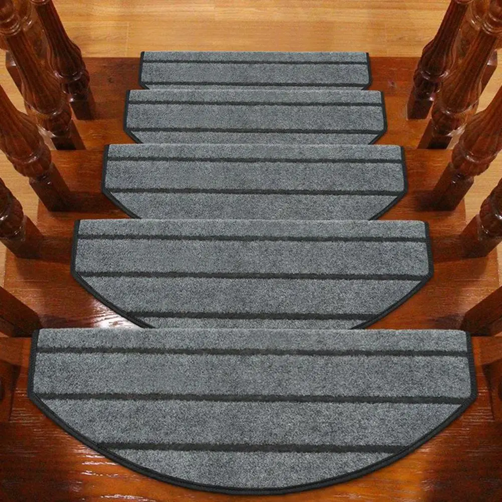 

3Pcs / 5Pcs Stairs Mat Pet Mat Stair Carpet Adhesive-Free Self-Absorption Non-slip Flannel Indoor Bullnose Carpet Home Decor