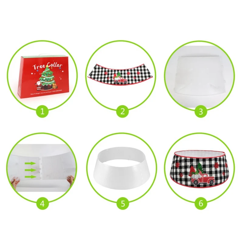 

Christmas Tree Skirt PVC Base 30-Inch Snow Wool Tree Collar Xmas Party Home Decoration Merry Christmas New Year 2021Gifts