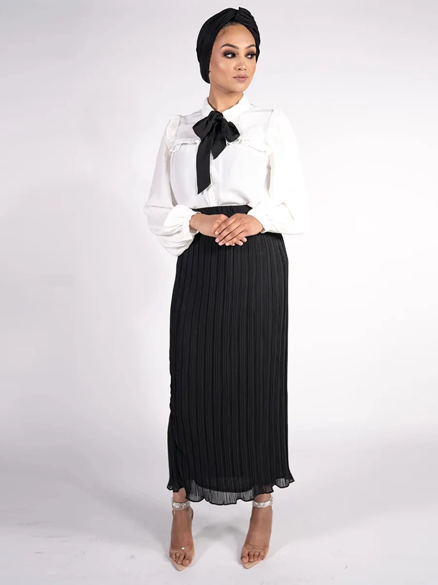 Юбка-карандаш Женская с высокой талией в мусульманском стиле эластичная длинная