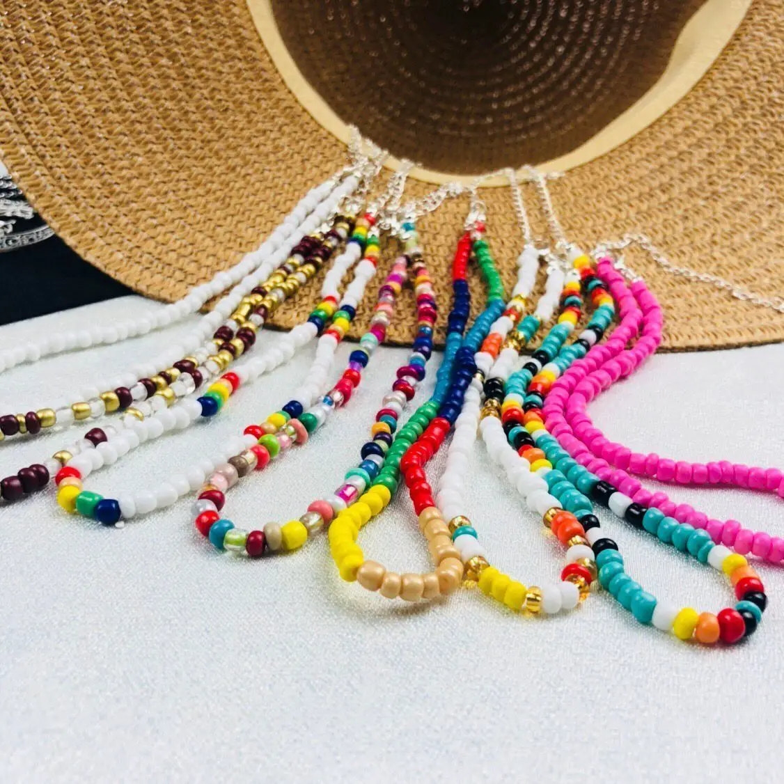 Boho красочные маленькие бусы колье для женщин Простой Бисероплетение Цветок ожерелье ручной работы воротник ювелирные изделия колье Femme