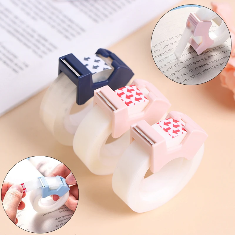 1Pc Transparent Small Tape 12mm Adhesive Tape With Cutting Tool Writable Invisible Correction Tape Stationery