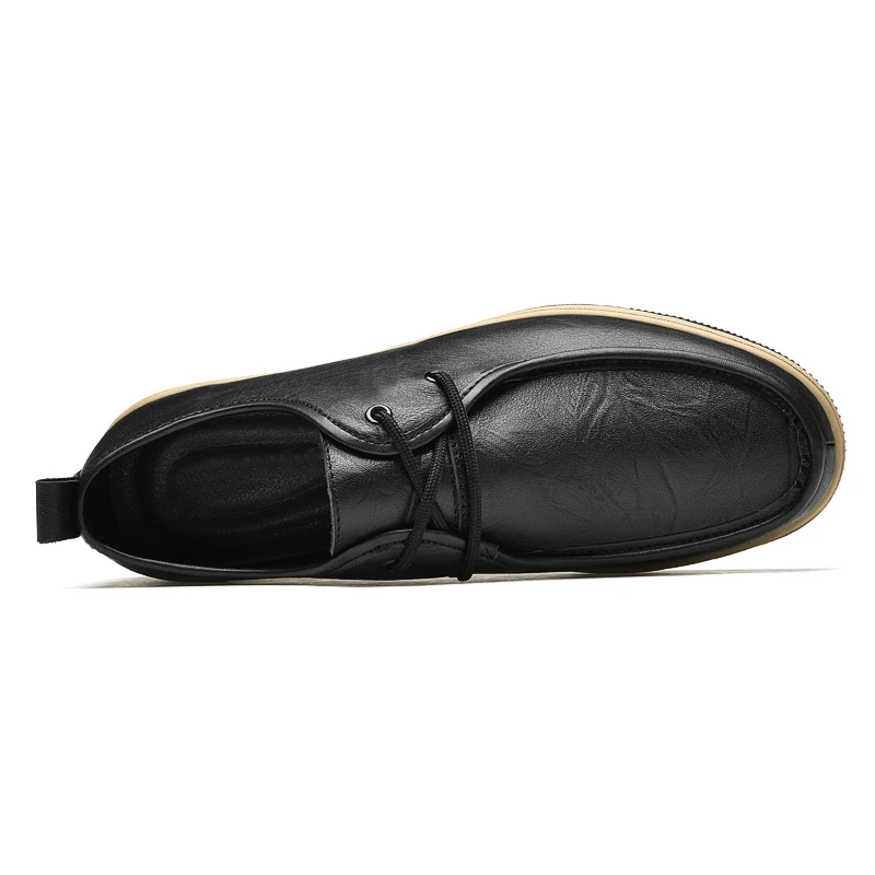 Jual Sepatu Kasual Musim Gugur 2021 Untuk Anak Laki-laki Besar Sepatu Jalan Hitam Pria Populer Sneakers Kulit Flat Sepatu Driver Antiselip Pria