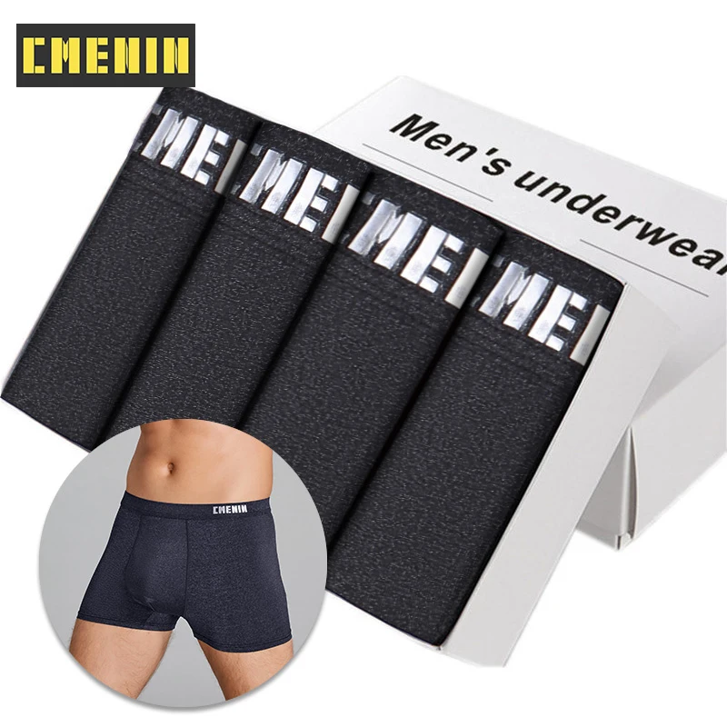 

Трусы-боксеры мужские 4 шт., хлопковые шорты, пикантное нижнее белье, CM007