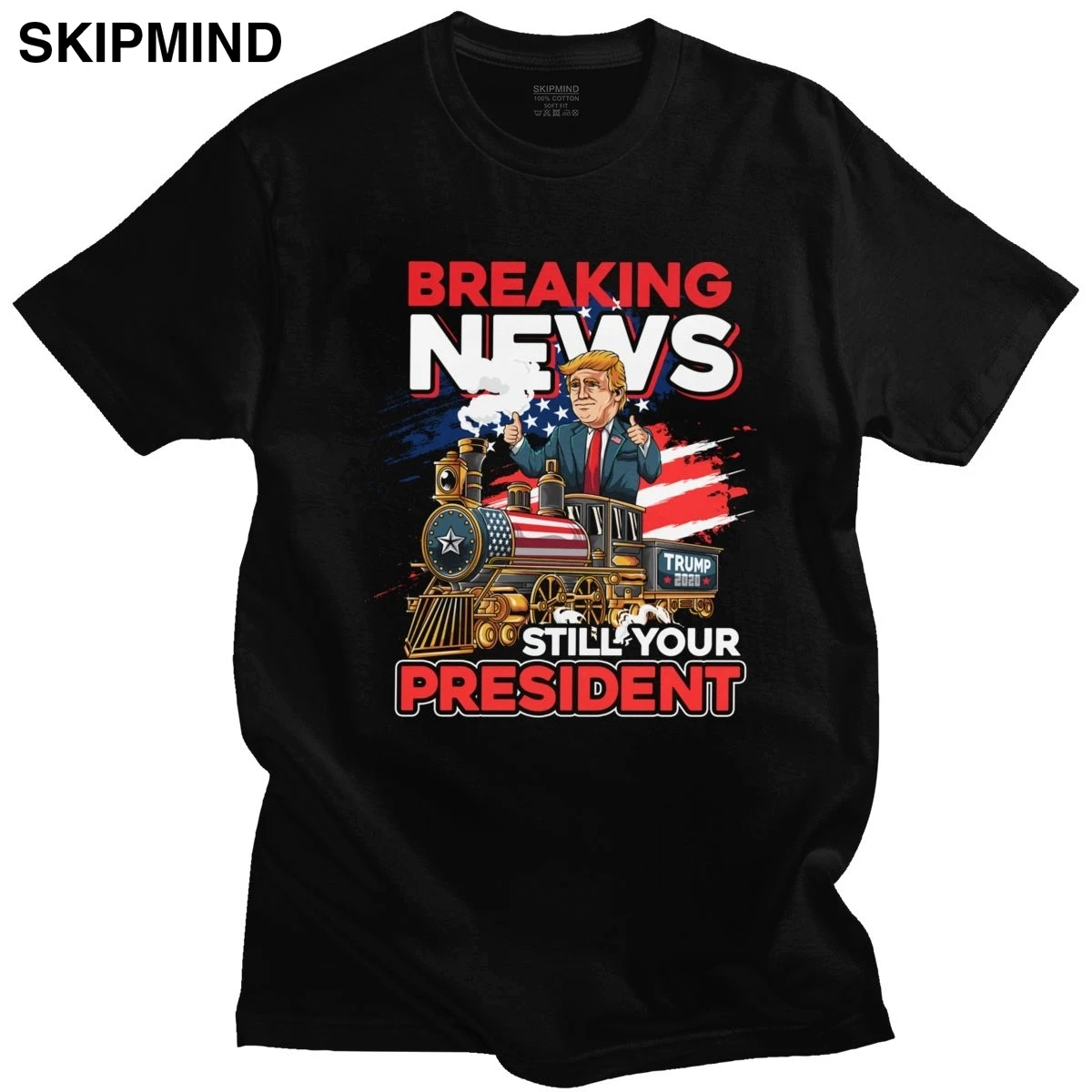 Мужские футболки с изображением Дональда Трампа 100% хлопок для президента США 2020