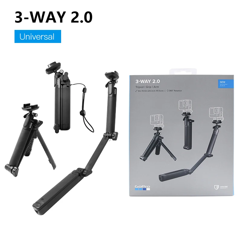 GoPro 3-Way Grip | Arm | Tripod Three-Way Offcial Original Accessory Selfie Pole Mutiple Function