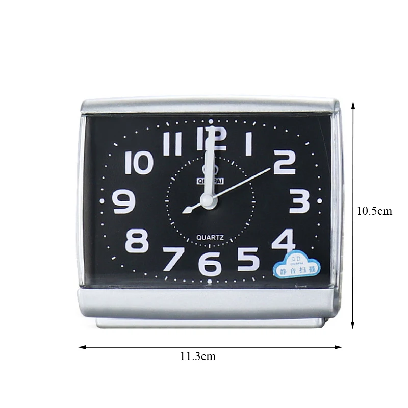 Modern Square Black/White Alarm Clock Bedroom Office Desktop Clocks Beside Student Plastic Silent Sweeping Small Table | Дом и сад