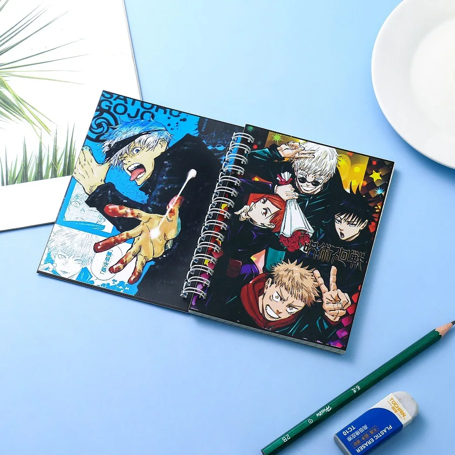 

14cm Anime Jujutsu Kaisen Note Book Hand Book Yuji Itadori School Supplies Gojo Satoru Office Supplies Stationery Gifts for Girl