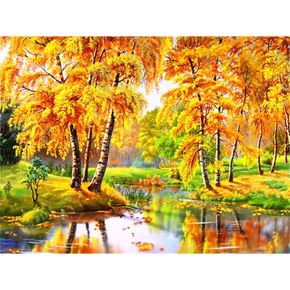 

Landscape Nature DIY 11CT Cross Stitch Embroidery Kits Needlework Craft Set Cotton Thread Printed Canvas Home Wholesale