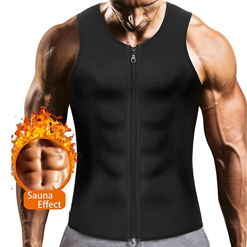 

Men's Neoprene Sauna Suit Body Shaper Tank Top Tummy Fat Burning Weight Loss Waist Trainer Vest Workout Fitness Gym Shapewear