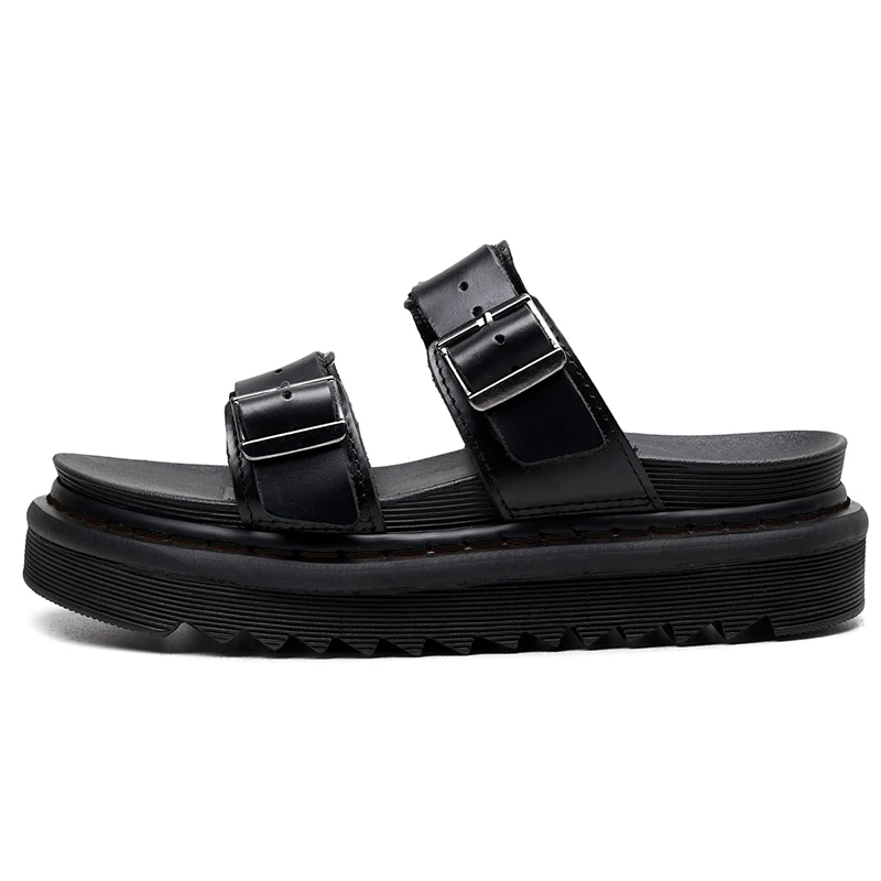 

New Martens Sandals One-slip Womens Slippers Outdoor Beach Tide Fashion Couples Drag Women Sandals Outside Shoes Thick Bottom