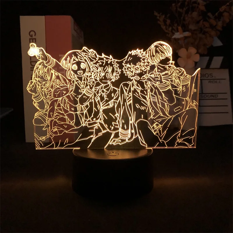 

3D Night Light My Hero Academia Japanese Anime Manga for Bedroom Decor Cute Birthday Colorful Gift LED Lamp Kid Lovely Present