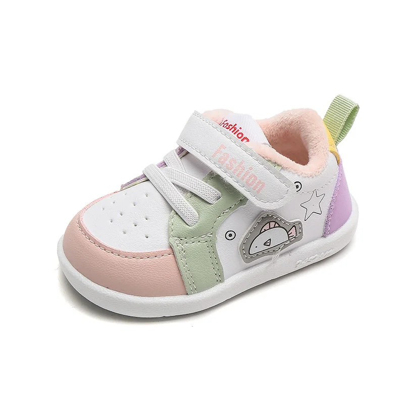 

Детская модная теплая спортивная обувь для девочек и мальчиков, кроссовки с животными для малышей, мягкая подошва, дышащая Уличная обувь дл...