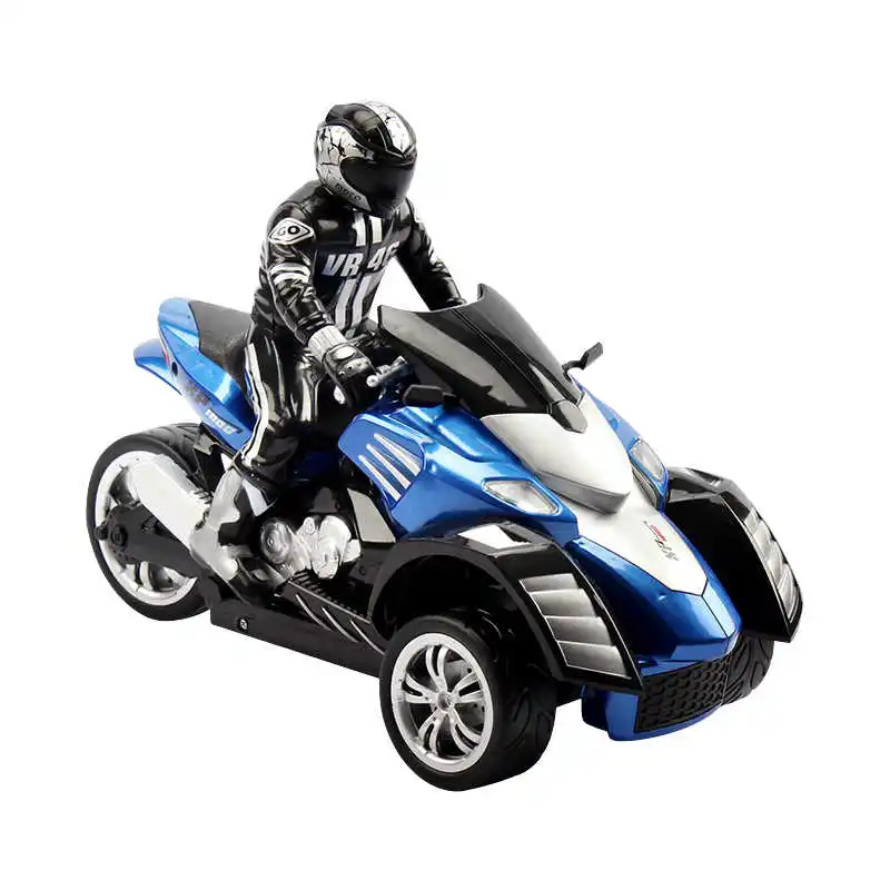 

1/10 RC Stunt Motorcycle Three-wheel Remote Control Motorcycle 2.4GHz Electric RC Stunt Motorbike with LED Light