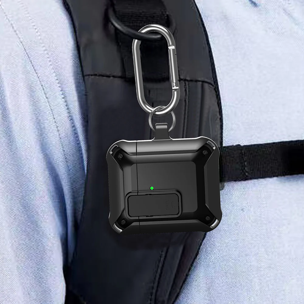 Чехол для Airpods 2 1 чехол наушников с пряжкой и переключателем противоударный Apple