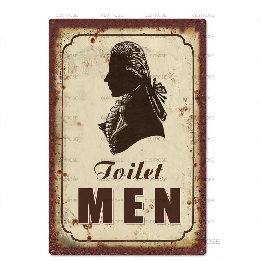 

Metal Signs Toilet Sign Plaque Tin Sign Wall Decor for Toilet Bathroom Restroom Wall Decor