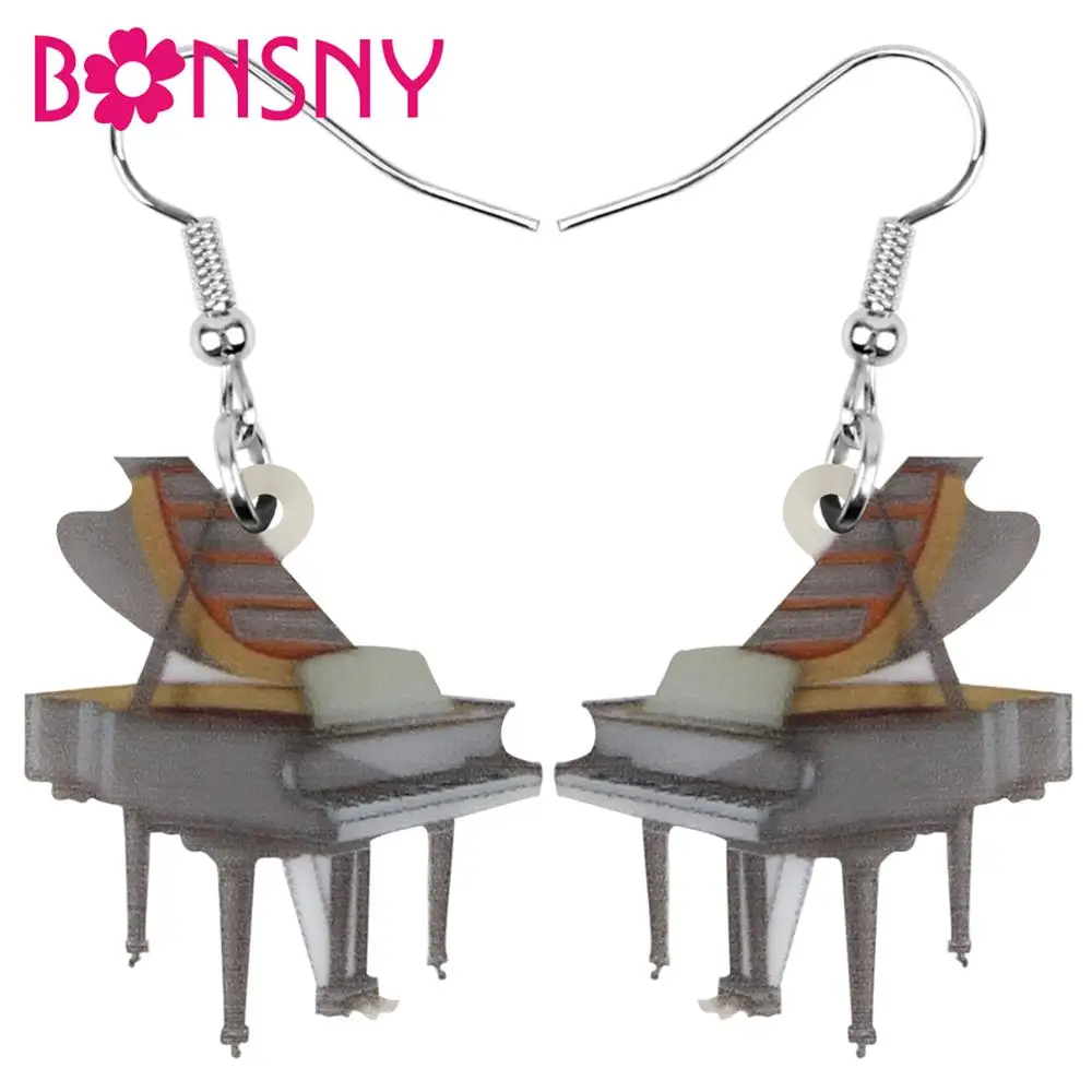 Акриловые Винтажные серьги Bonsny для пианино инструмент Висячие ювелирные изделия