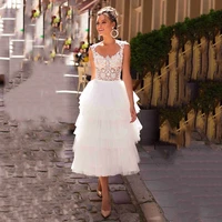 bohemian lace wedding dress 2021 new puff short bride dress princess wedding bridal gown plus size vestidos de novia