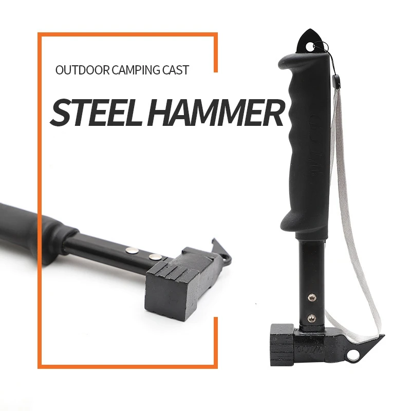 

Portable Outdoor Camping Steel Hammer Tent Stake Nail Puller Multifunctional Tool Climbing Tool