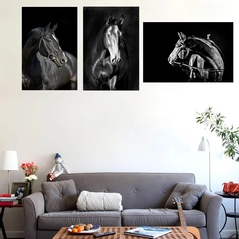

Animal Painting Horses Go Back 3Pcs Hd Print Painting Poster Home Living Room and Bedroom Wall Art Decoration Frameless Style