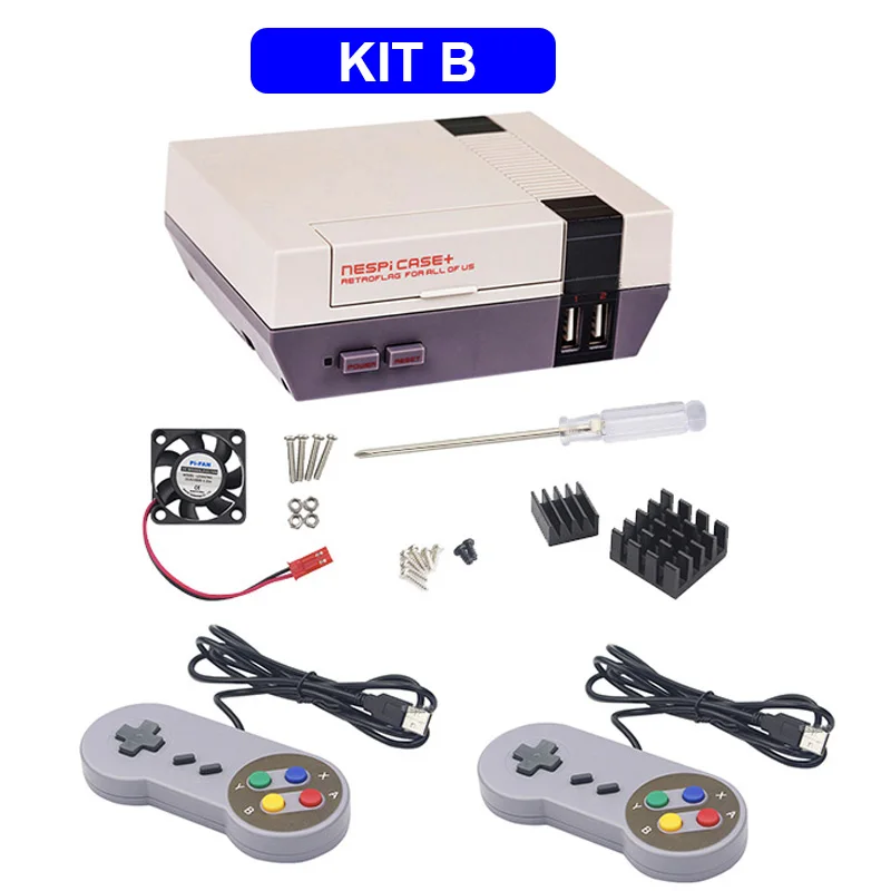 Чехол NESPi + (Plus) Raspberry Pi 3 Model B (B Plus) коробка вентилятор геймпад для Retropie игры NES FS